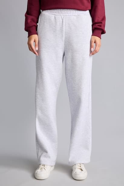 Straight Fit Heavy Fabric Elastic Waist Trousers (٣)