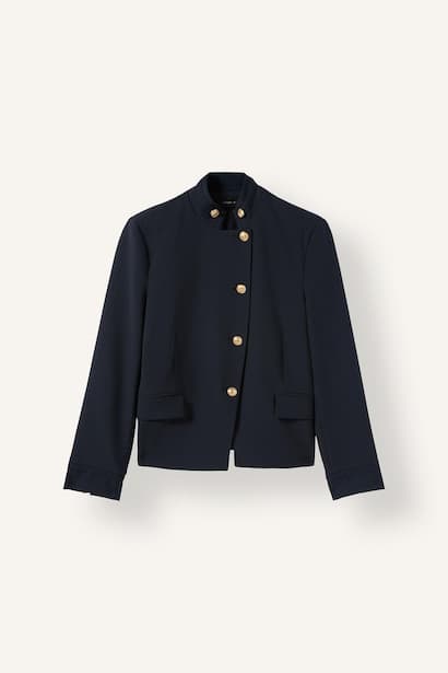 Regular Fit Stand Collar Blazer (4)
