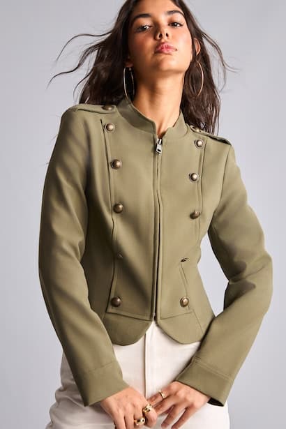 Fitted High Neck Napoleon Jacket