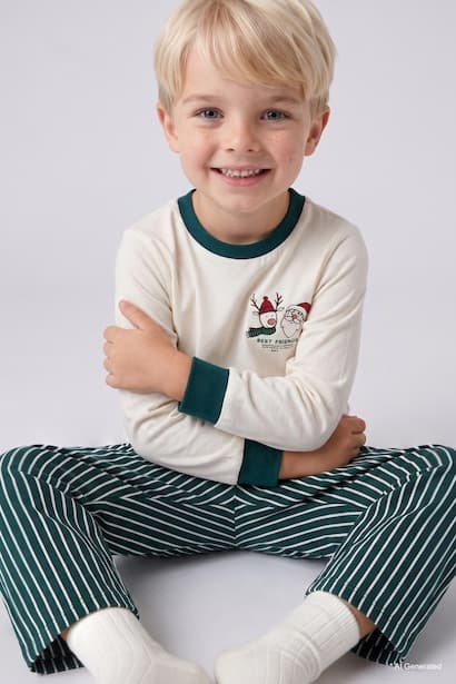 Baby Boy 100% Cotton Long Sleeve Top Trousers Pyjama Set (3)