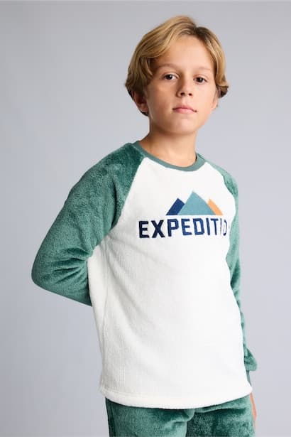 Boy 2 Piece Plush Pyjama Set Homewear (٣)