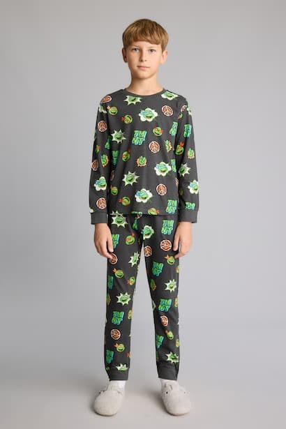 Boy 100% Cotton Ninja Turtles Printed 2-Piece Pajama Set Homewear