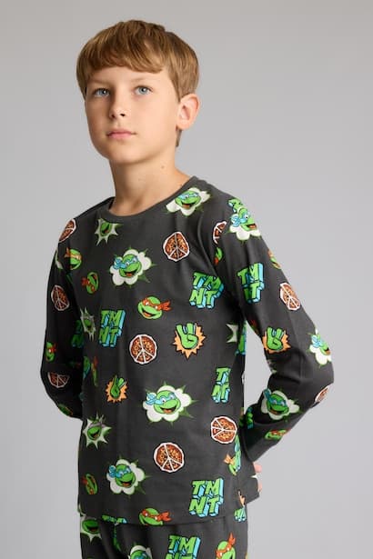 Boy 100% Cotton Ninja Turtles Printed 2-Piece Pajama Set Homewear (٣)