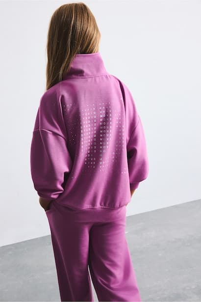 Girl Relaxed Fit Half-Zip Seam Detail Modal Sweatshirt (٤)