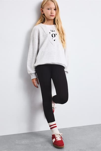 Girl Straight Leg Cotton Elastic Waist Leggings