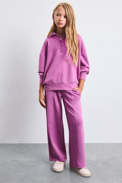 Girl Wide Leg Modal Elastic Waist Joggers