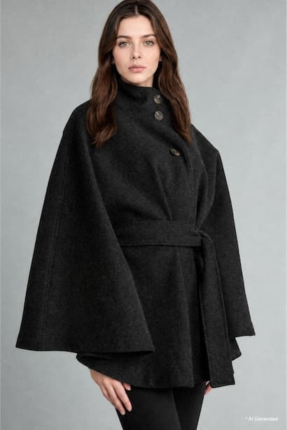 Buttoned Wool Blend Coat (3)