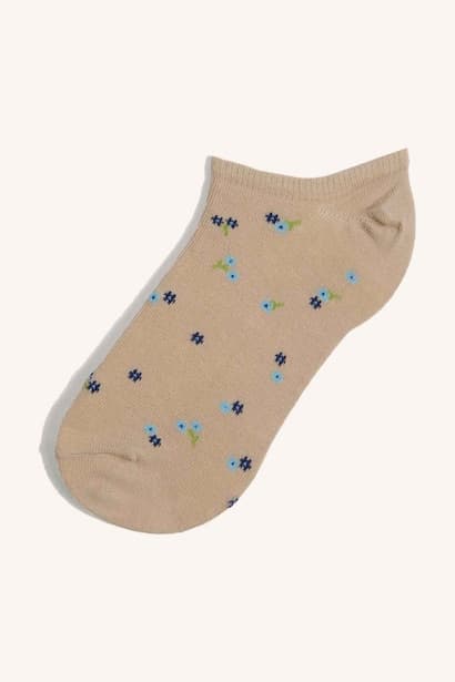 Woman Floral Invisible 7 Piece Cotton Sneaker Socks (4)