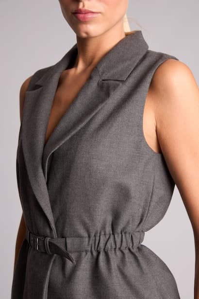 Jacket Collar Sleeveless Wrap Vest (4)
