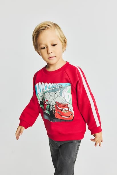 Baby Boy Oversize Cars Print Sweatshirt