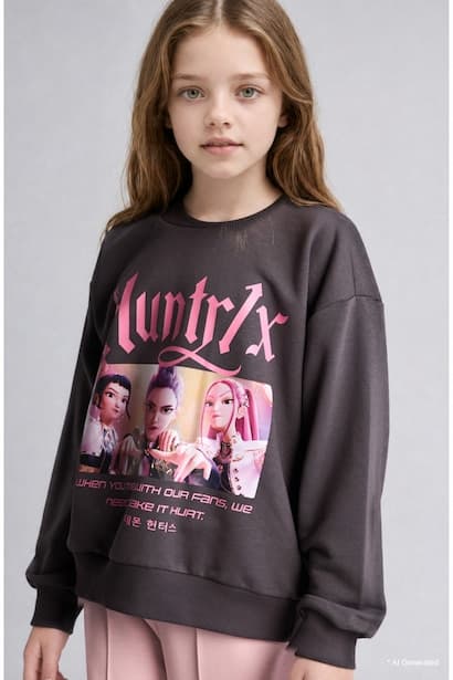 Girl Kpop - Demon Hunters Relax Fit Printed Sweatshirt