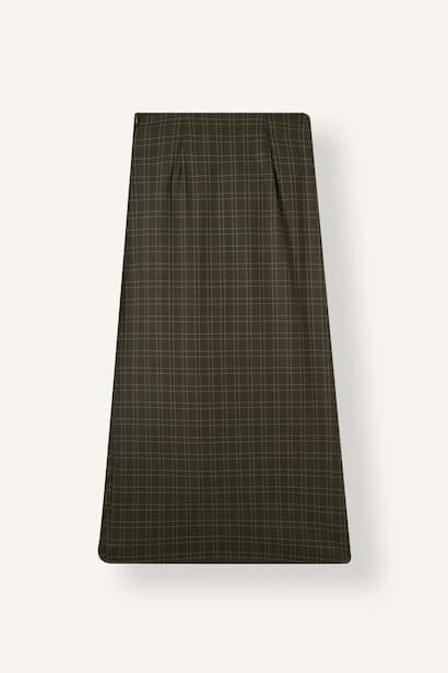 Regular Fit Mid-Rise Checked Skirt (٤)