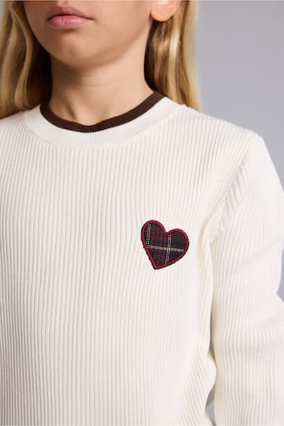 Girl Striped Heart Pullover (٤)
