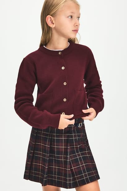 Girl Basic Crew Neck Knit Cardigan