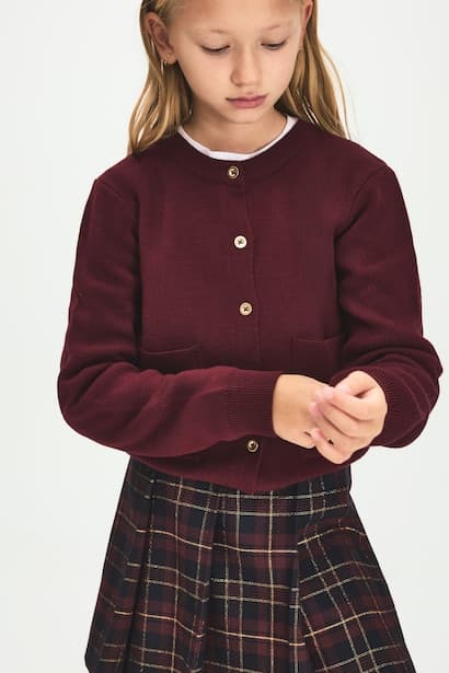 Girl Basic Crew Neck Knit Cardigan (٣)