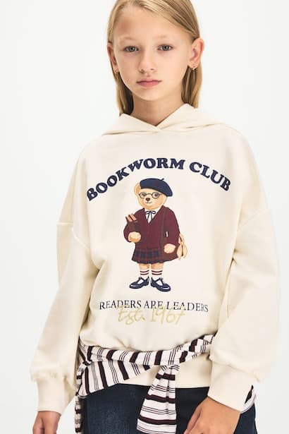 Oversize Fit Animal Hooded Sweatshirt