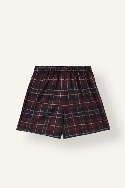Girl Pleated Plaid Flannel Mini Skirt (4)