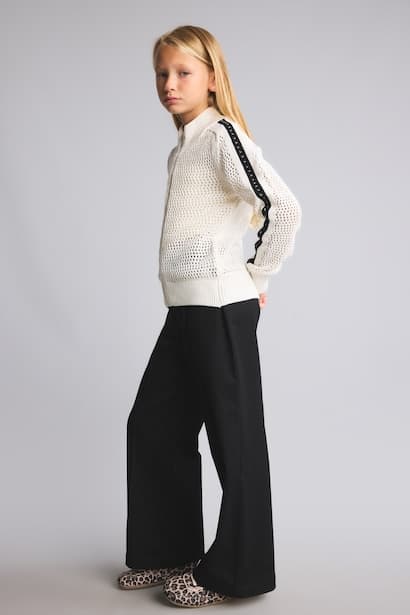 Girl Wide Leg Gabardine Trousers