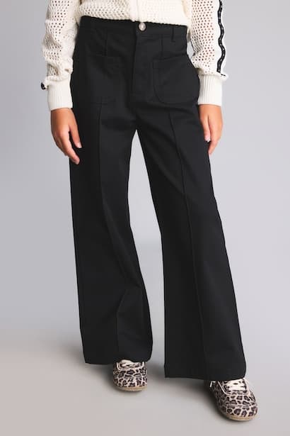 Girl Wide Leg Gabardine Trousers (3)