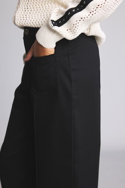 Girl Wide Leg Gabardine Trousers (4)