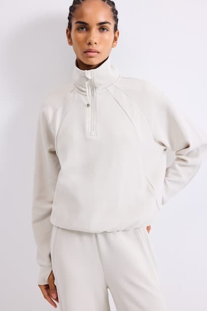 Half-Zip Waffle Texture Basic Sports Sweatshirt Sportswear