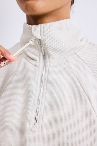 Half-Zip Waffle Texture Basic Sports Sweatshirt Sportswear (٤)