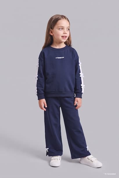 Baby Girl 100% Cotton Sweatshirt Sweatpants 2 Piece Set