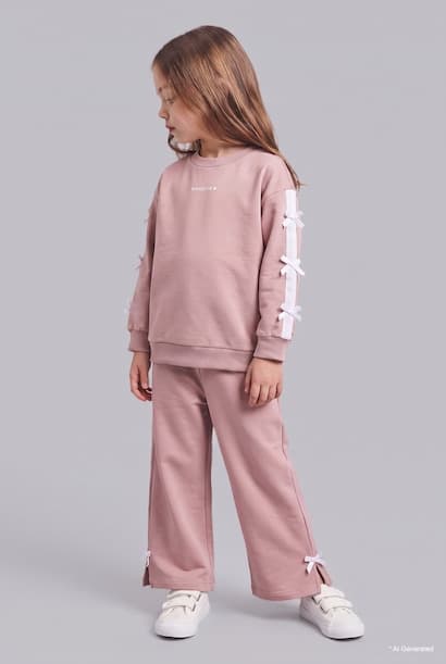 Baby Girl 100% Cotton Sweatshirt Sweatpants 2 Piece Set
