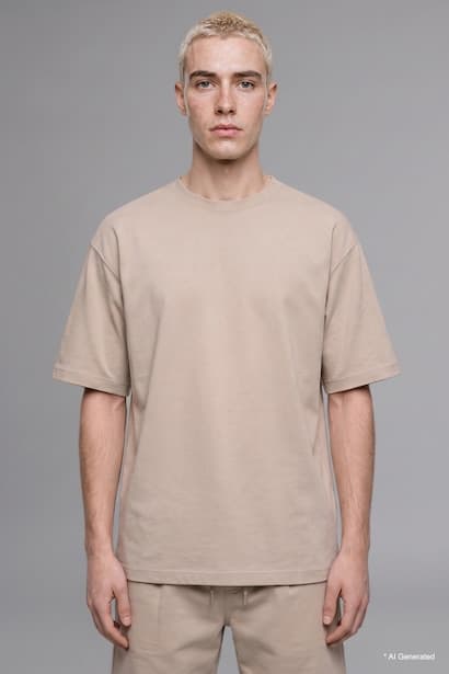Loose Fit Basic Crew Neck Short Sleeve T-Shirt (٣)