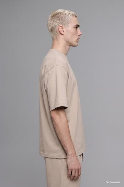 Loose Fit Basic Crew Neck Short Sleeve T-Shirt (٤)