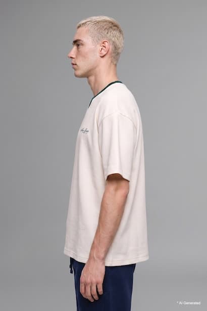 100% Cotton Boxy Fit Green Short Sleeve Crew Neck T-Shirt (٤)