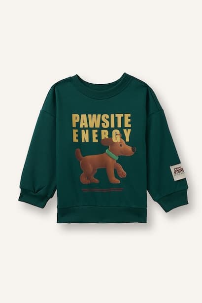 Baby Boy Oversize Animal Print Sweatshirt