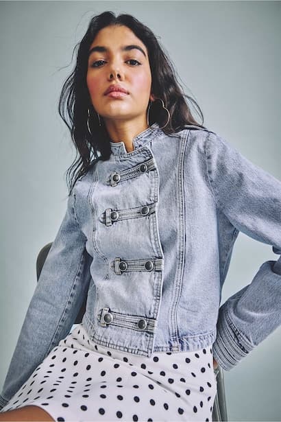 Regular Fit Napoleon Buttons Denim Jacket (4)