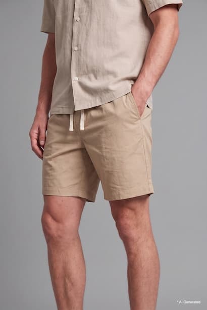 Relax Fit Elastic Waist Shorts (٣)