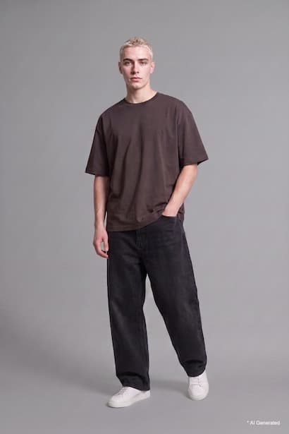 Super Baggy Fit 100% Cotton Black Trousers Denims