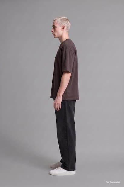 Super Baggy Fit 100% Cotton Black Trousers Denims (٣)