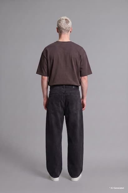 Super Baggy Fit 100% Cotton Black Trousers Denims (٤)