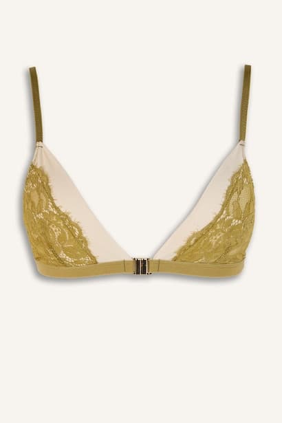 Lace Triangle Bra without Pads with Front Clip Underwear