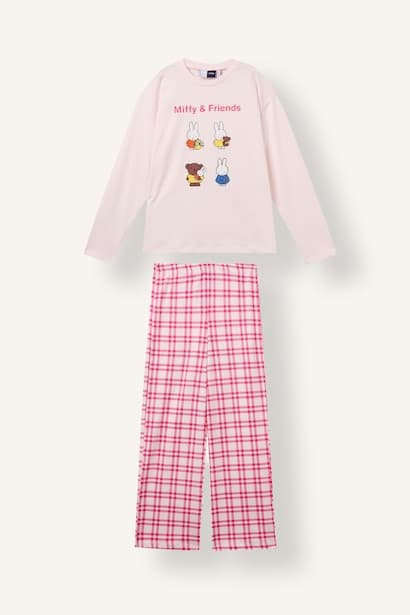 Girl 100% Cotton Miffy 2 Piece Pyjama Set Homewear
