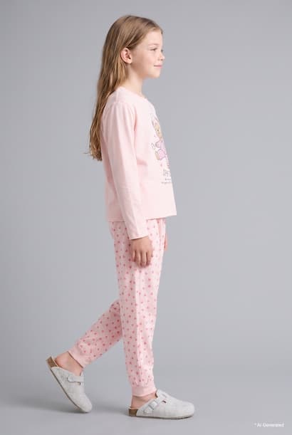 Girl 2 Piece Pyjama Set Homewear (٤)