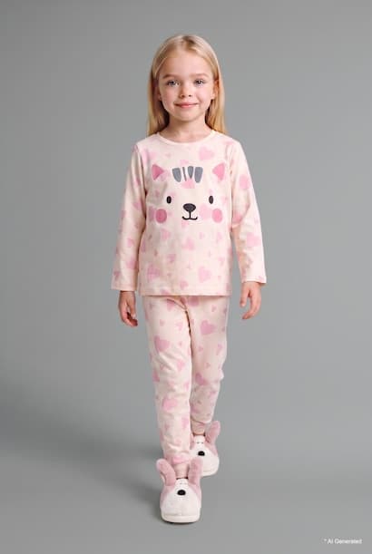 Baby Girl 100% Cotton 2 Piece Pyjama Set