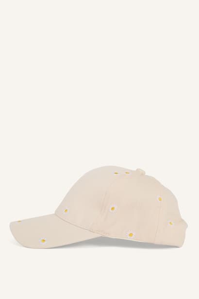 Woman Cotton Bow Embroidered Cap Hat (٤)