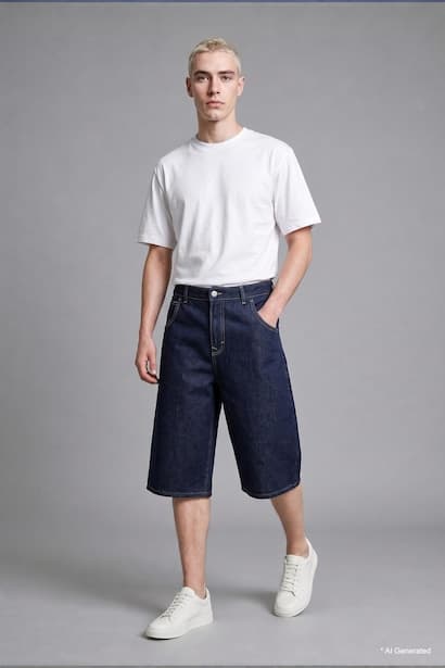 100% Cotton Super Baggy Fit Jorts Short
