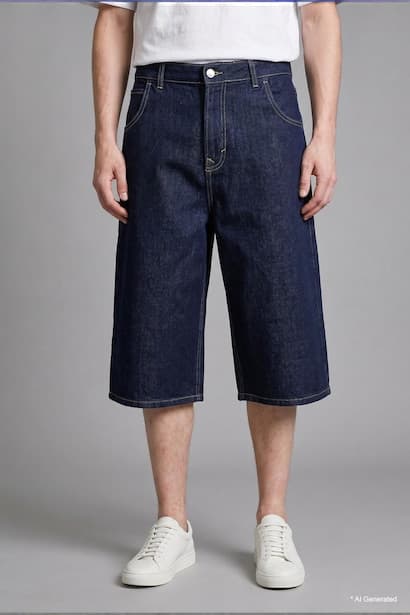 100% Cotton Super Baggy Fit Jorts Short (٤)