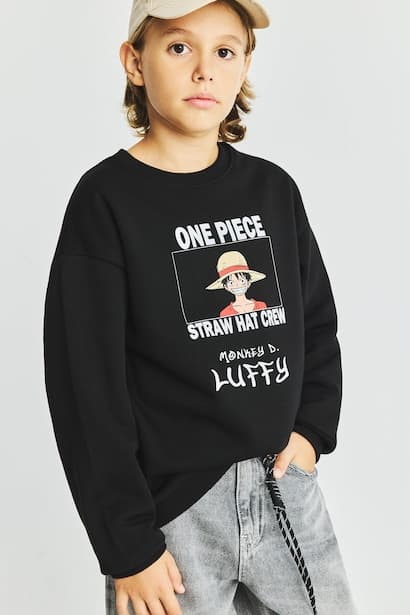 Boy Crew Neck One Piece Printed Sweatshirt