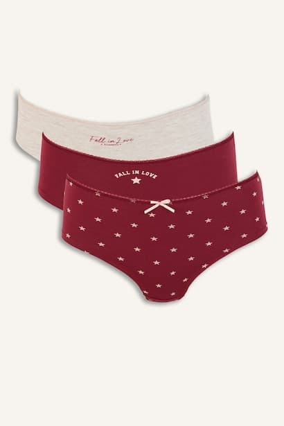 Bow Detail 3 Piece Panties Underwear