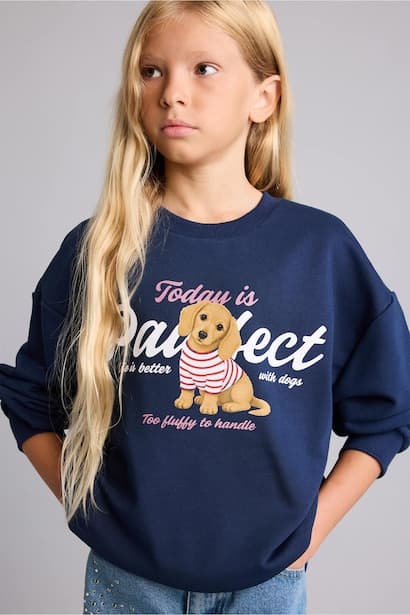 Girl Relax Fit Graphic Print Sweatshirt