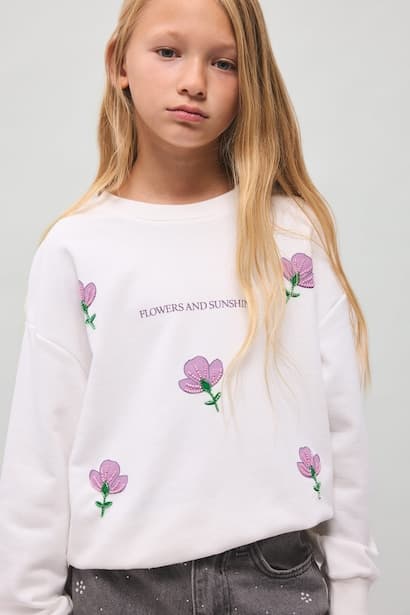 Girl Relax Fit Floral Sweatshirt