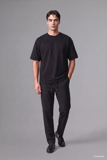 Regular Fit Trousers with Drawstring Detail