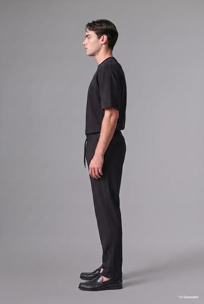 Regular Fit Trousers with Drawstring Detail (٣)